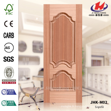 JHK-M02 Evagination économique Rut Protrude décoratif Luminaire rayé Turkmenistan Natural Sapelli MDF Moulded Storm Door Skin